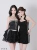 ブラック モデル：ねお　身長：160cm　着用サイズ：Sサイズ　/　ブラック モデル：ももか　身長：156cm　着用サイズ：Sサイズ