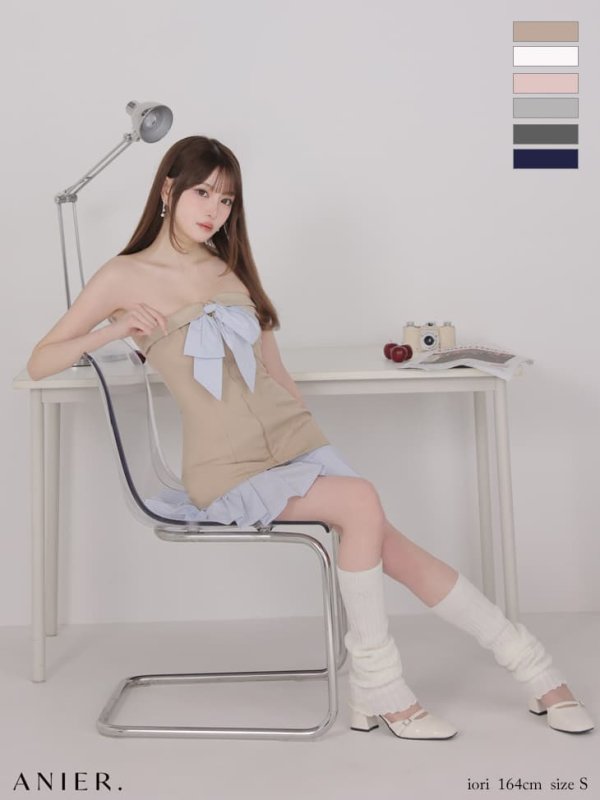 ベージュ　モデル：いおり　身長：164cm　着用サイズ：Sサイズ