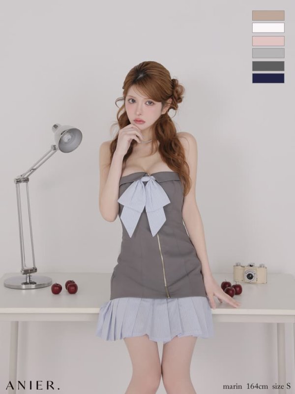 グレー　モデル：まりん　身長：164cm　着用サイズ：Sサイズ