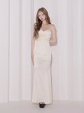 XSサイズあり【Glossy/グロッシー】サテン/ ドレープ/ ビジュー/ ライン/ ワンピース/ ミディアムドレス/ キャバドレス[OF08]