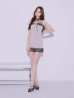 グレージュxブラック　モデル：かりん　身長：165cm　着用サイズ：Sサイズ