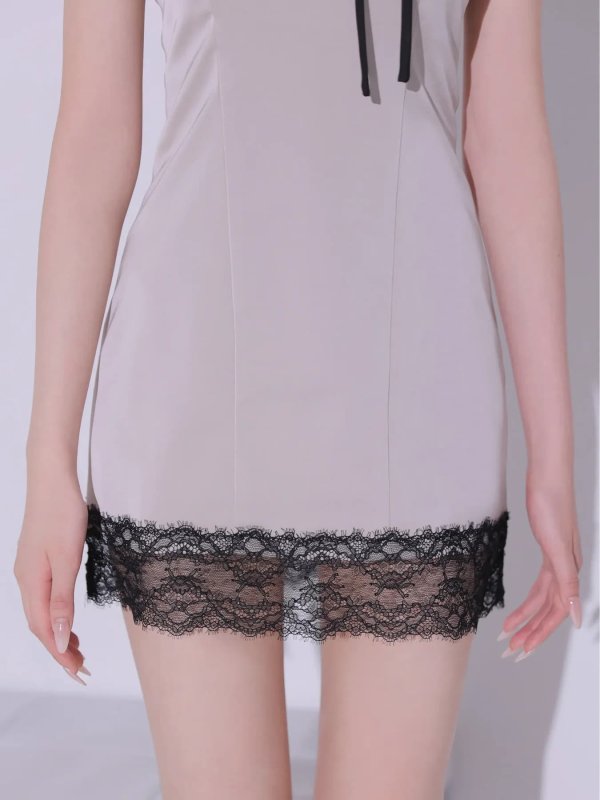 グレージュxブラック　モデル：かりん　身長：165cm　着用サイズ：Sサイズ