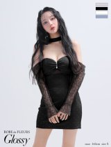 XSサイズあり【Glossy/グロッシー】袖取り外し可能/ レース/ ベア/ チョーカー/ タイト/ ミニドレス/ キャバドレス[OF2]