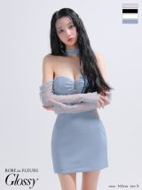 XSサイズあり【Glossy/グロッシー】袖取り外し可能/ レース/ ベア/ チョーカー/ タイト/ ミニドレス/ キャバドレス[OF2]