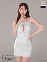 XSサイズあり【ROBE de FLEURS Glossy/ローブ・ド・フルール グロッシー】スパンコール/ バストカット/ キャミ/ タイト/ ミニドレス/ キャバドレス[OF2]
