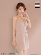 【予約商品/7月下旬発送予定】XSサイズあり【ROBE de FLEURS/ローブドフルール】2way/ ネックリボン/ バストジップ/ タイト/ ミニドレス/ キャバドレス[OF2]