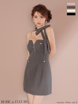 【予約商品/7月下旬発送予定】XSサイズあり【ROBE de FLEURS/ローブドフルール】2way/ ネックリボン/ バストジップ/ タイト/ ミニドレス/ キャバドレス[OF2]