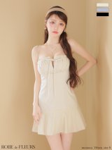 XSサイズあり【ROBE de FLEURS/ローブドフルール】バストカット/ リボン/ ビジュー/ ミニドレス/ キャバドレス[OF2]