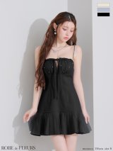 XSサイズあり【ROBE de FLEURS/ローブドフルール】バストカット/ リボン/ ビジュー/ ミニドレス/ キャバドレス[OF2]