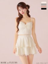 【予約商品/9月下旬発送予定】XSサイズあり【ROBE de FLEURS/ローブドフルール】ティアードスカート/ ツーピース/ フレア/ ミニドレス/ キャバドレス[OF08]