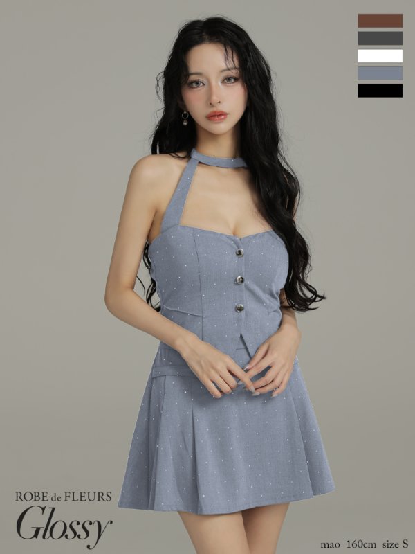 ブルー　モデル：まおちゃる　身長：158cm　着用サイズ：Sサイズ