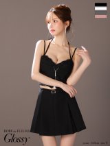 XSサイズあり【Glossy/グロッシー】フロントレース/ セットアップ/ フレア/ ミニドレス/ キャバドレス[OF2]