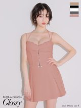 XSサイズあり【Glossy/グロッシー】フロントレース/ セットアップ/ フレア/ ミニドレス/ キャバドレス[OF2]