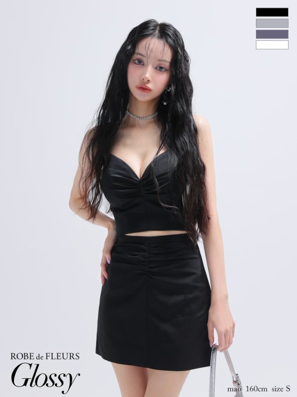 ブラック モデル：まおちゃる　身長：158cm　着用サイズ：Sサイズ
