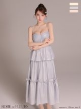 【予約商品/9月上旬発送予定】XS-Lサイズあり【ROBE de FLEURS/ローブドフルール】サテン/ ビーズ/ チュール/ ペプラム/ キャミ/ フレア/ ミモレ丈/ マキシ丈/ ワンピース/ ミディアムドレス/ キャバドレス[OF08]