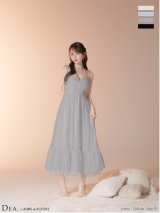 【予約商品/1月中旬発送予定】Lサイズあり【DEA./ディア】ストーン/ シフォン/ ハートカット/ キャミソール/ ミディアムドレス/ キャバドレス[OF08]