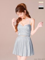 【予約商品/11月上旬発送予定】XSサイズあり【ROBE de FLEURS/ローブドフルール】オーガンジー/ ベア/ ツーピース/ フレア/ ミニドレス/ キャバドレス[OF08]