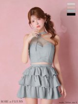 【予約商品/1月下旬発送予定】XSサイズあり【ROBE de FLEURS/ローブドフルール】ストーン/ ワンショル/ ティアード/ ツーピース/ フレア/ ミニドレス/ キャバドレス[OF08]