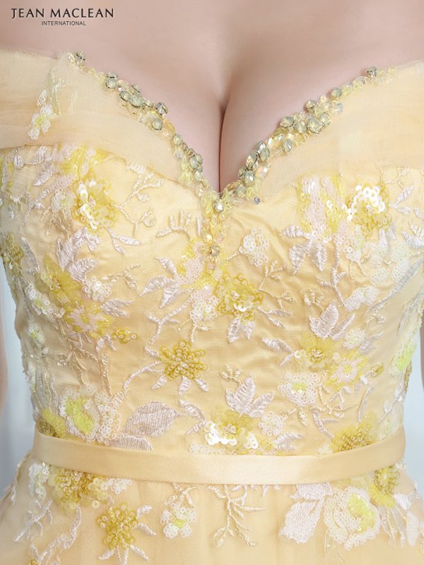 画像27: 【関西コレクション着用】Lサイズあり【JEAN MACLEAN/ジャンマクレーン】立体フラワー刺繍/ オフショル/ ネット/ レース/ Aライン/ ロングドレス/ キャバドレス long[OF2A]