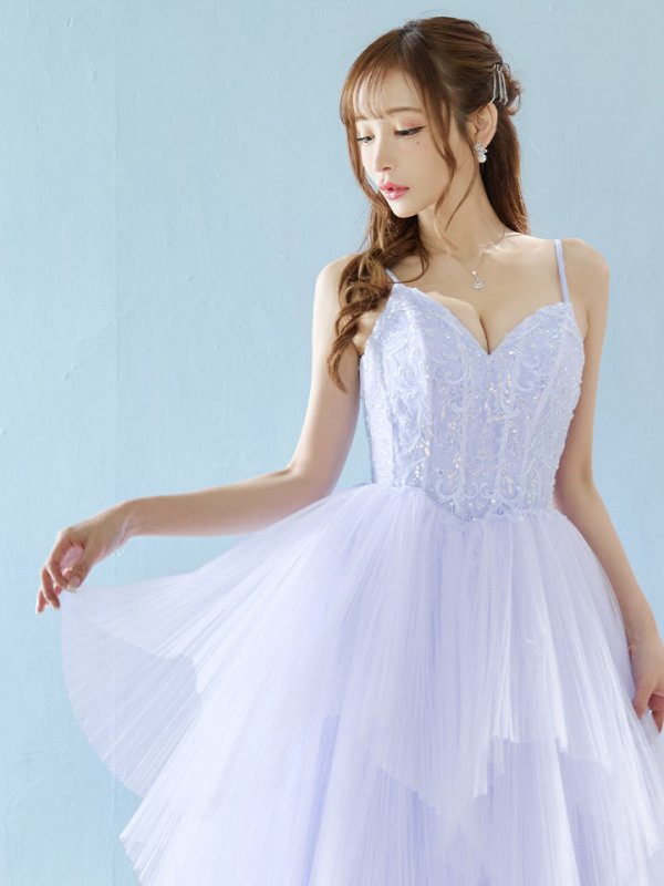 画像9: Lサイズあり【JEAN MACLEAN/ジャンマクレーン】スパンコール刺繍/ キャミソール/ ネット/ レース/ プリンセス/ ロングドレス/ キャバドレス long[OF2A]