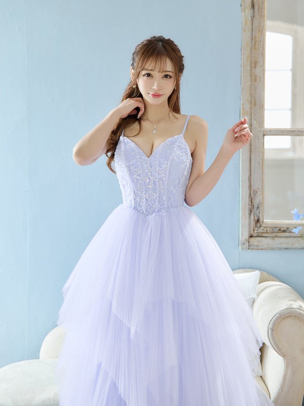 画像12: Lサイズあり【JEAN MACLEAN/ジャンマクレーン】スパンコール刺繍/ キャミソール/ ネット/ レース/ プリンセス/ ロングドレス/ キャバドレス long[OF2A]