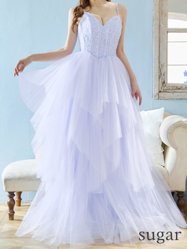 画像14: Lサイズあり【JEAN MACLEAN/ジャンマクレーン】スパンコール刺繍/ キャミソール/ ネット/ レース/ プリンセス/ ロングドレス/ キャバドレス long[OF2A]