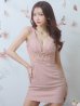 ピンクベージュ モデル：真優川咲　身長：158cm　着用サイズ：Sサイズ