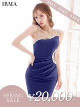 【決算SALE開催中！! 】【IRMA/イルマ】ワンカラー/ シアー/ タック/ ビジュー/ ノースリーブ/ タイト/ ミニドレス/ キャバドレス【HC02】