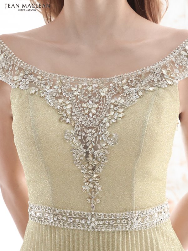 画像7: Lサイズあり【JEAN MACLEAN/ジャンマクレーン】ビジュー刺繍/ キャミソール/ レース/ シアー/ ラメニット/ Aライン/ ロングドレス/ キャバドレス long[OF2A]