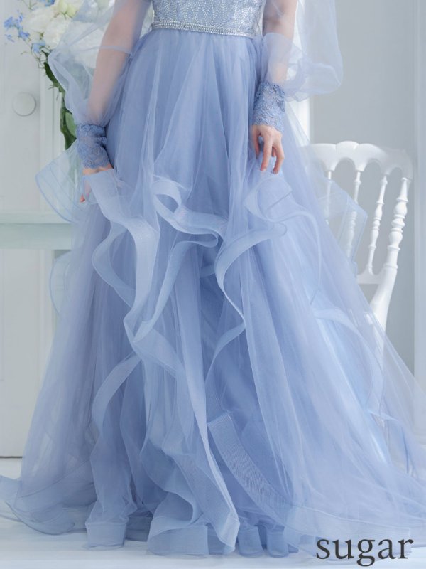 画像22: Lサイズあり【JEAN MACLEAN/ジャンマクレーン】 オフショル/ 2way/ ロングスリーブ/ レース/ 刺繍/ リボン/ プリンセス/ ロングドレス/ キャバドレス long【OF02】