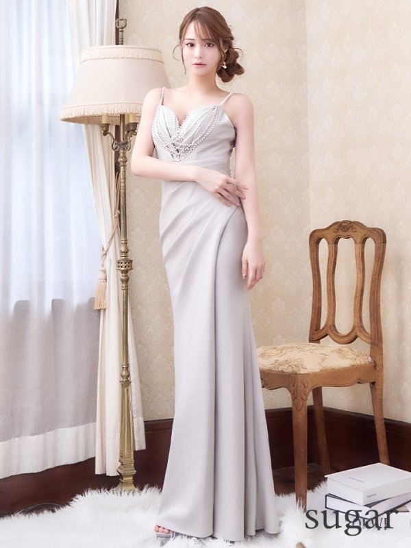 画像7: 【JEAN MACLEAN/ジャンマクレーン】 パール/ キャミソール/ タック/ ワンカラー/ タイト/  ロングドレス/ キャバドレスlong【HC02】