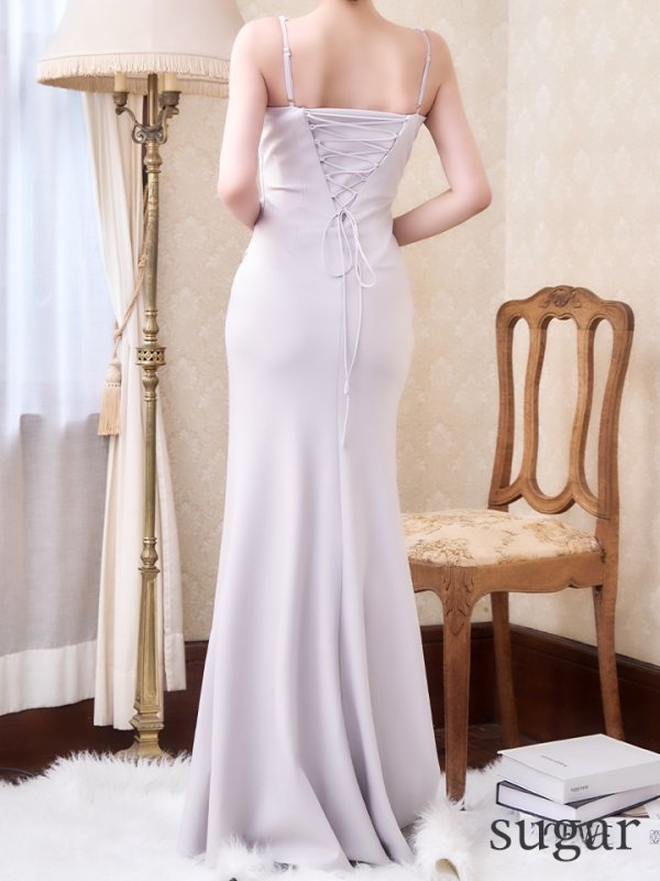 画像9: 【JEAN MACLEAN/ジャンマクレーン】 パール/ キャミソール/ タック/ ワンカラー/ タイト/  ロングドレス/ キャバドレスlong【HC02】