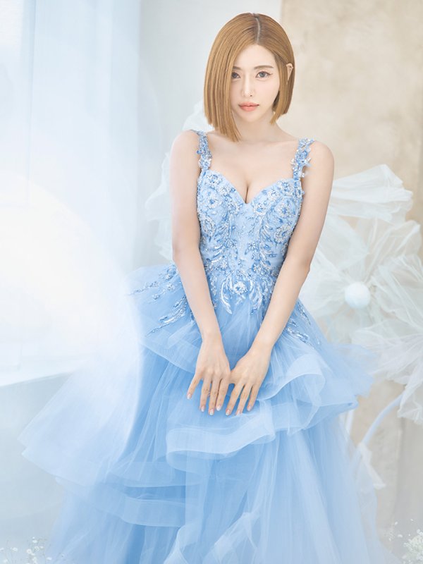 画像19: Lサイズあり【JEAN MACLEAN/ジャンマクレーン】ビーズ刺繍/ チュール/ キャミソール/ レース/ フレア/ プリンセス/ ロングドレス/ キャバドレス long[OF2A]