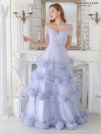 Lサイズあり【JEAN MACLEAN/ジャンマクレーン】オフショル/ フリル/ ネット/ スピンドル/ プリンセス/ ロングドレス/ キャバドレス long[OF2A]