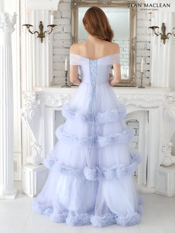 画像3: Lサイズあり【JEAN MACLEAN/ジャンマクレーン】オフショル/ フリル/ ネット/ スピンドル/ プリンセス/ ロングドレス/ キャバドレス long[OF2A]