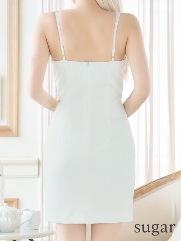 画像9: XSサイズあり【IRMA/イルマ】刺繍/ シアーレース/ ノースリーブ/ ワンカラー/ タイト/ ミニドレス/ キャバドレス【HC02】