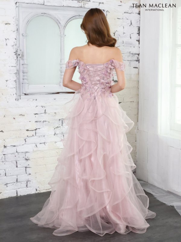 画像6: Lサイズあり【JEAN MACLEAN/ジャンマクレーン】フラワー刺繍/ チュール/ オフショルダー/ フリル/ プリンセス/ フレア/ ロングドレス/ キャバドレス long[OF2A]