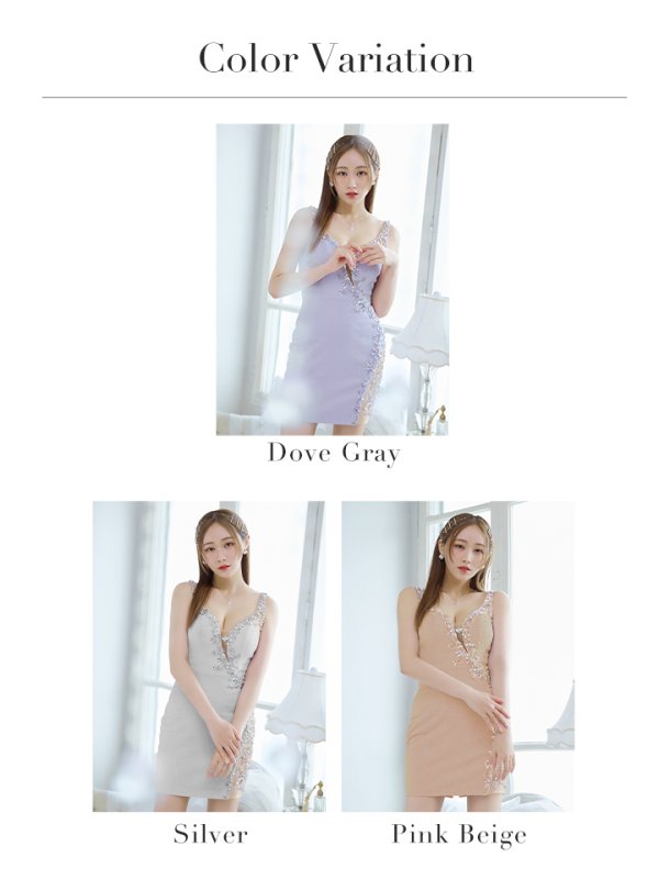 画像24: XSサイズあり【IRMA/イルマ】ラメ/ ビジュー/ シアー/ ノースリーブ/ タイト/ ミニドレス/ キャバドレス[OF2]