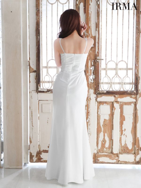 画像4: 【IRMA/イルマ】マーメイド/ シアー/ ノースリーブ/ スリット/ ワンカラー/ ロングドレス/ キャバドレス long【HC02】