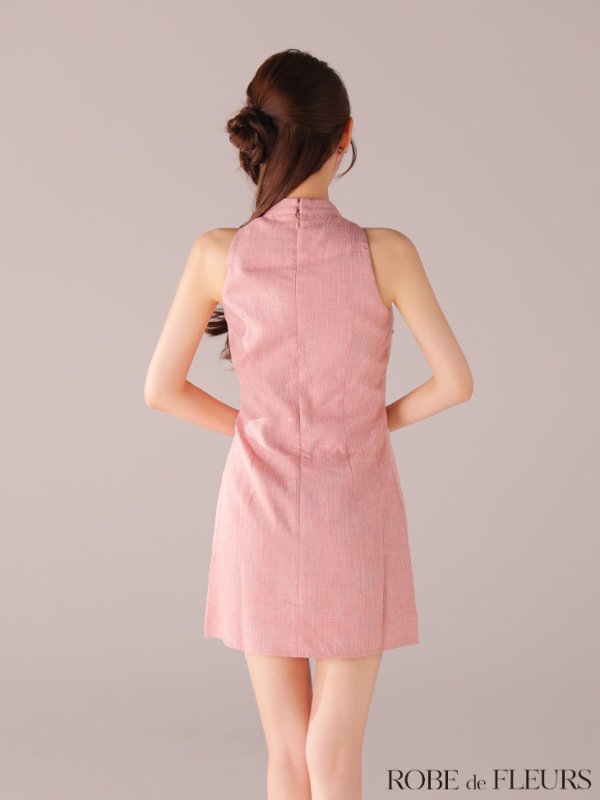 画像14: XSサイズあり【ROBE de FLEURS/ローブドフルール】ビジュー/ バストジップ/ タイト/ ミニドレス/ キャバドレス[OF08]