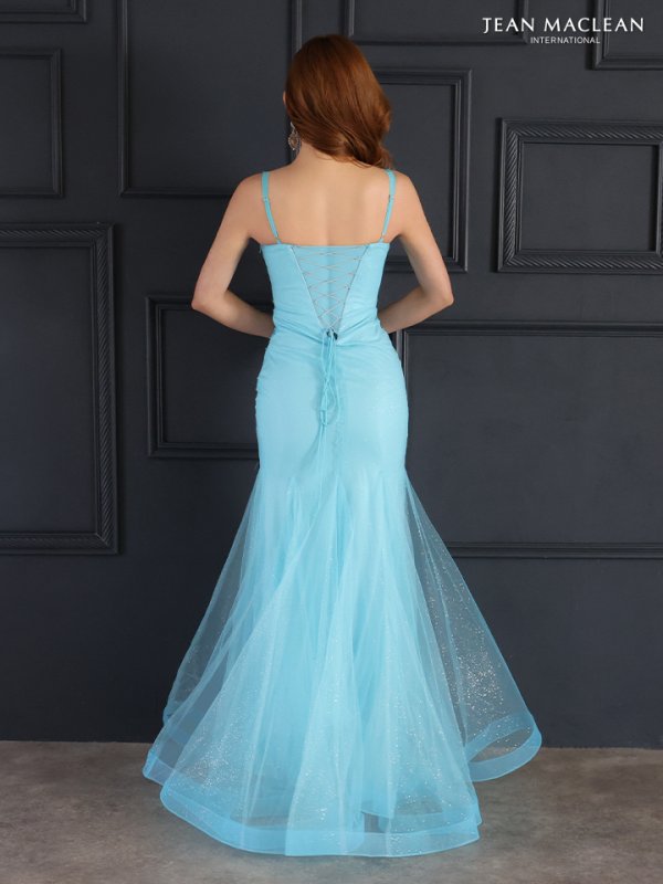 画像3: 【JEAN MACLEAN/ジャンマクレーン】マーメイド/ ビーズ刺繍/ チュール/ ウエストシアー/ ノースリーブ/ スピンドル/ ロングドレス/ キャバドレス long【HC02】