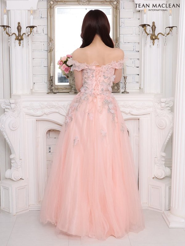 画像20: Lサイズあり【JEAN MACLEAN/ジャンマクレーン】立体フラワー/ 刺繍/ オフショルダー/ チュール/ Aライン/ フレア/ プリンセスロング/ ロングドレス/ キャバドレス long【HC02】