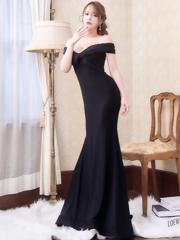 画像15: Lサイズあり【JEAN MACLEAN/ジャンマクレーン】マーメイド/ ラメニット/ ワンカラー/ ストレッチ/ オフショル/ ロングドレス/ キャバドレスlong【HC02】