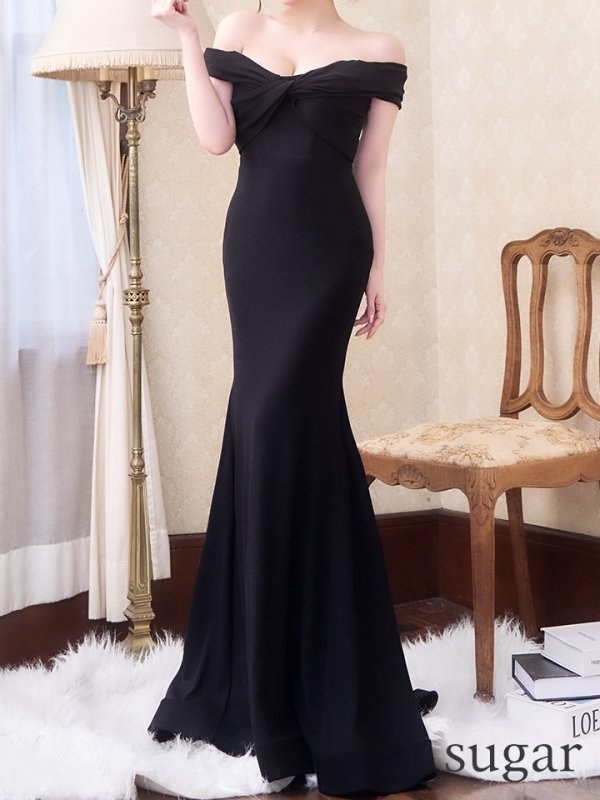 画像17: Lサイズあり【JEAN MACLEAN/ジャンマクレーン】マーメイド/ ラメニット/ ワンカラー/ ストレッチ/ オフショル/ ロングドレス/ キャバドレスlong【HC02】