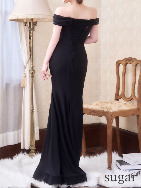 画像18: Lサイズあり【JEAN MACLEAN/ジャンマクレーン】マーメイド/ ラメニット/ ワンカラー/ ストレッチ/ オフショル/ ロングドレス/ キャバドレスlong【HC02】