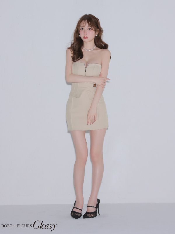 サンドベージュ　モデル：ゆめ　身長：160cm　着用サイズ：Sサイズ