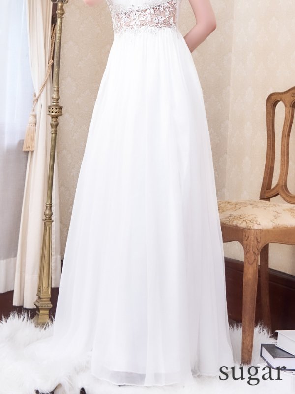 画像17: Lサイズあり【JEAN MACLEAN/ジャンマクレーン】ビジュー刺繍/ シフォン/ ノースリーブ/ スリット/ Aライン/ フレア/ ロング/ キャバドレス long【HC02】