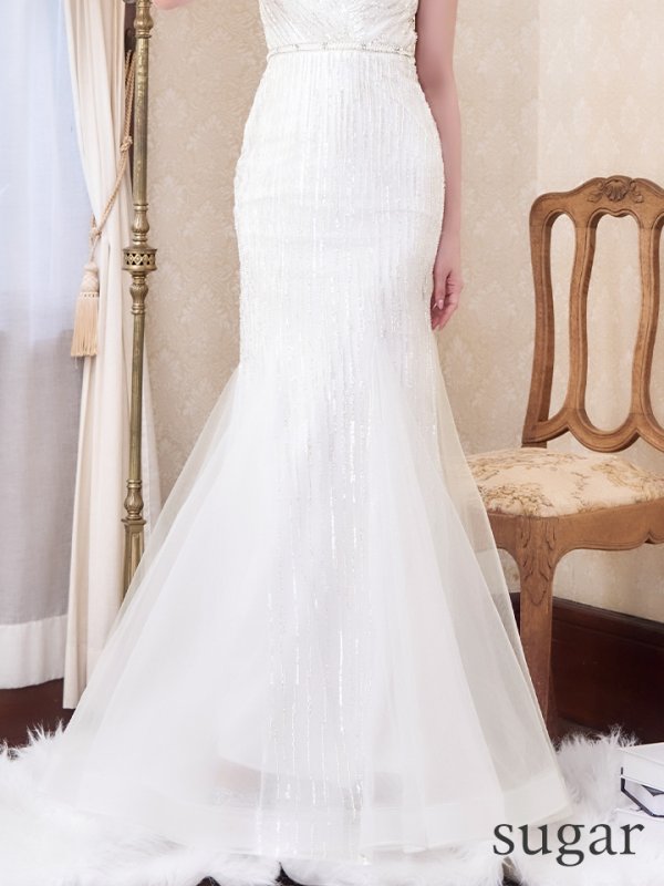 画像11: Lサイズあり【JEAN MACLEAN/ジャンマクレーン】スパンコール/ マーメイド/ ノースリーブ/ ビーズ刺繍/ ロングドレス/ キャバドレスlong【HC02】