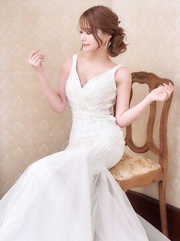 画像3: Lサイズあり【JEAN MACLEAN/ジャンマクレーン】スパンコール/ マーメイド/ ノースリーブ/ ビーズ刺繍/ ロングドレス/ キャバドレスlong【HC02】