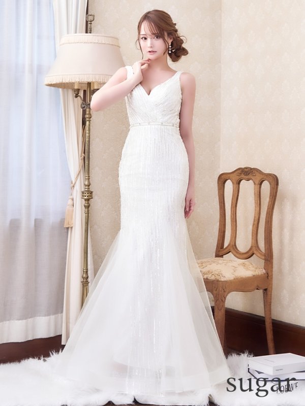 画像7: Lサイズあり【JEAN MACLEAN/ジャンマクレーン】スパンコール/ マーメイド/ ノースリーブ/ ビーズ刺繍/ ロングドレス/ キャバドレスlong【HC02】